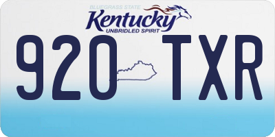 KY license plate 920TXR