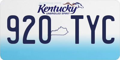 KY license plate 920TYC