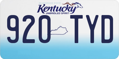 KY license plate 920TYD