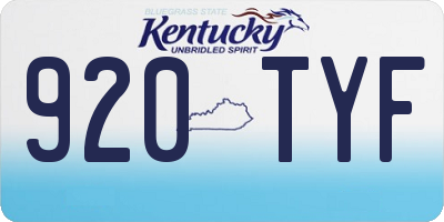 KY license plate 920TYF