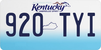 KY license plate 920TYI