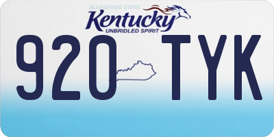 KY license plate 920TYK