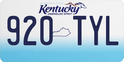 KY license plate 920TYL