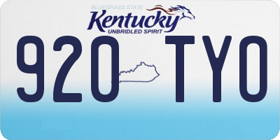 KY license plate 920TYO