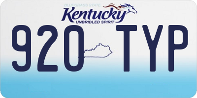 KY license plate 920TYP