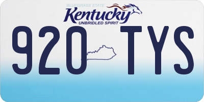 KY license plate 920TYS