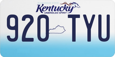 KY license plate 920TYU