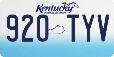 KY license plate 920TYV