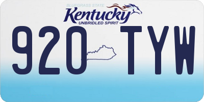 KY license plate 920TYW