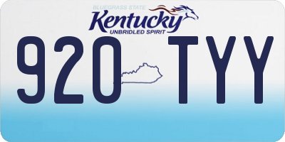 KY license plate 920TYY