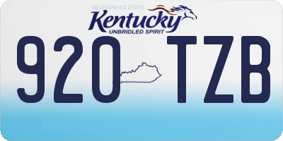 KY license plate 920TZB