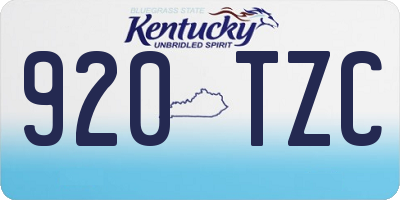 KY license plate 920TZC