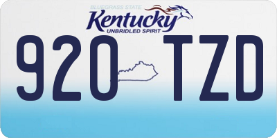 KY license plate 920TZD