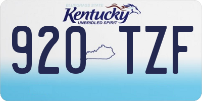 KY license plate 920TZF