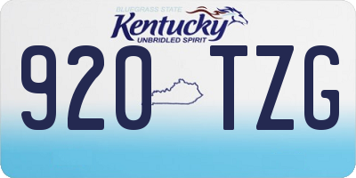 KY license plate 920TZG