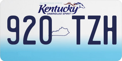 KY license plate 920TZH