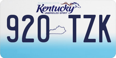 KY license plate 920TZK
