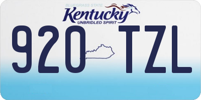 KY license plate 920TZL