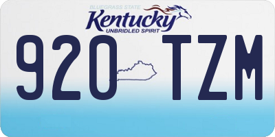 KY license plate 920TZM