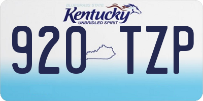 KY license plate 920TZP