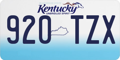 KY license plate 920TZX