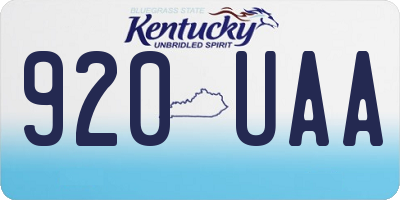 KY license plate 920UAA