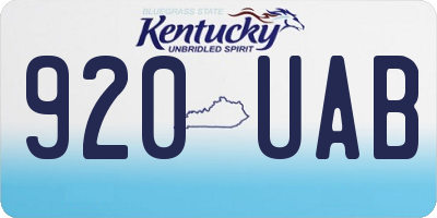 KY license plate 920UAB