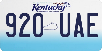 KY license plate 920UAE