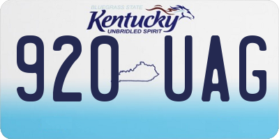 KY license plate 920UAG