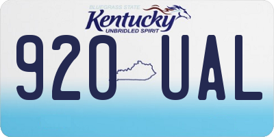 KY license plate 920UAL
