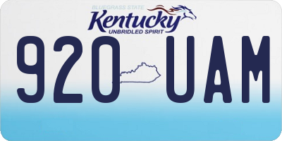 KY license plate 920UAM