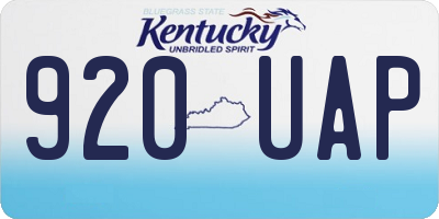 KY license plate 920UAP
