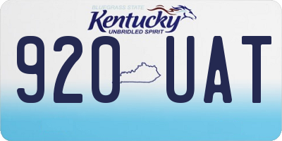 KY license plate 920UAT