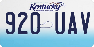 KY license plate 920UAV