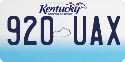 KY license plate 920UAX
