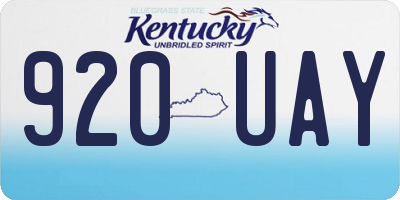 KY license plate 920UAY