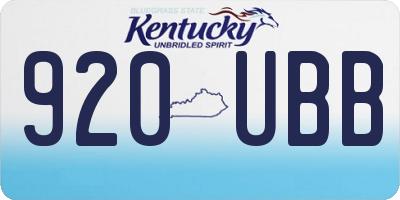 KY license plate 920UBB