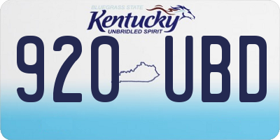 KY license plate 920UBD