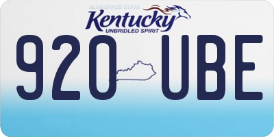 KY license plate 920UBE