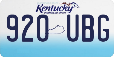 KY license plate 920UBG