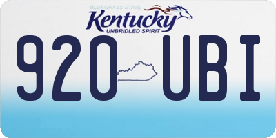 KY license plate 920UBI