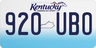 KY license plate 920UBO