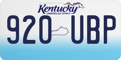 KY license plate 920UBP