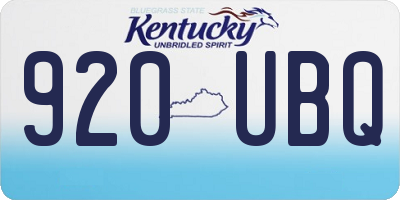 KY license plate 920UBQ