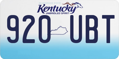 KY license plate 920UBT