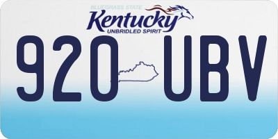 KY license plate 920UBV
