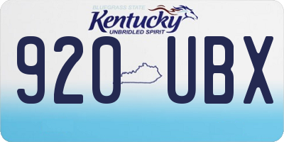 KY license plate 920UBX