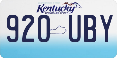 KY license plate 920UBY