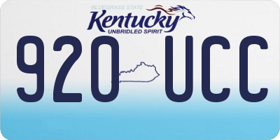 KY license plate 920UCC