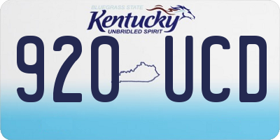 KY license plate 920UCD